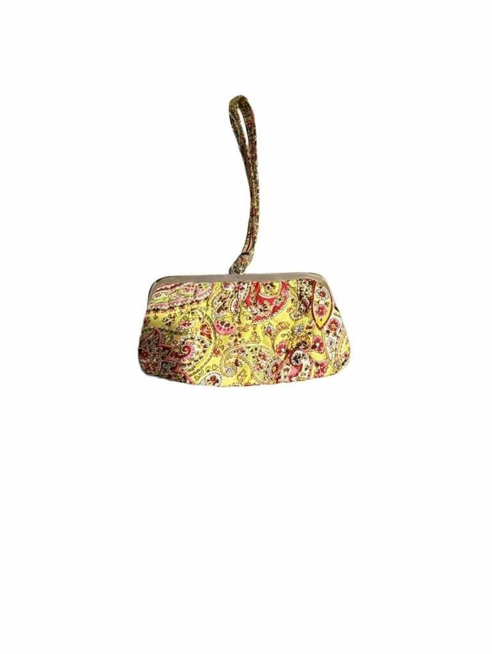 Vera Bradley Pistachio Paisley Kiss Lock Clutch Wristlet Wallet (Z-5)